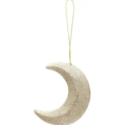 Gifi Décoration de Noël étoile et lune dorées à suspendre^ Décoration Sapin