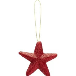 Gifi Décoration de Noël étoile et lune rouges à suspendre^ Décoration Sapin