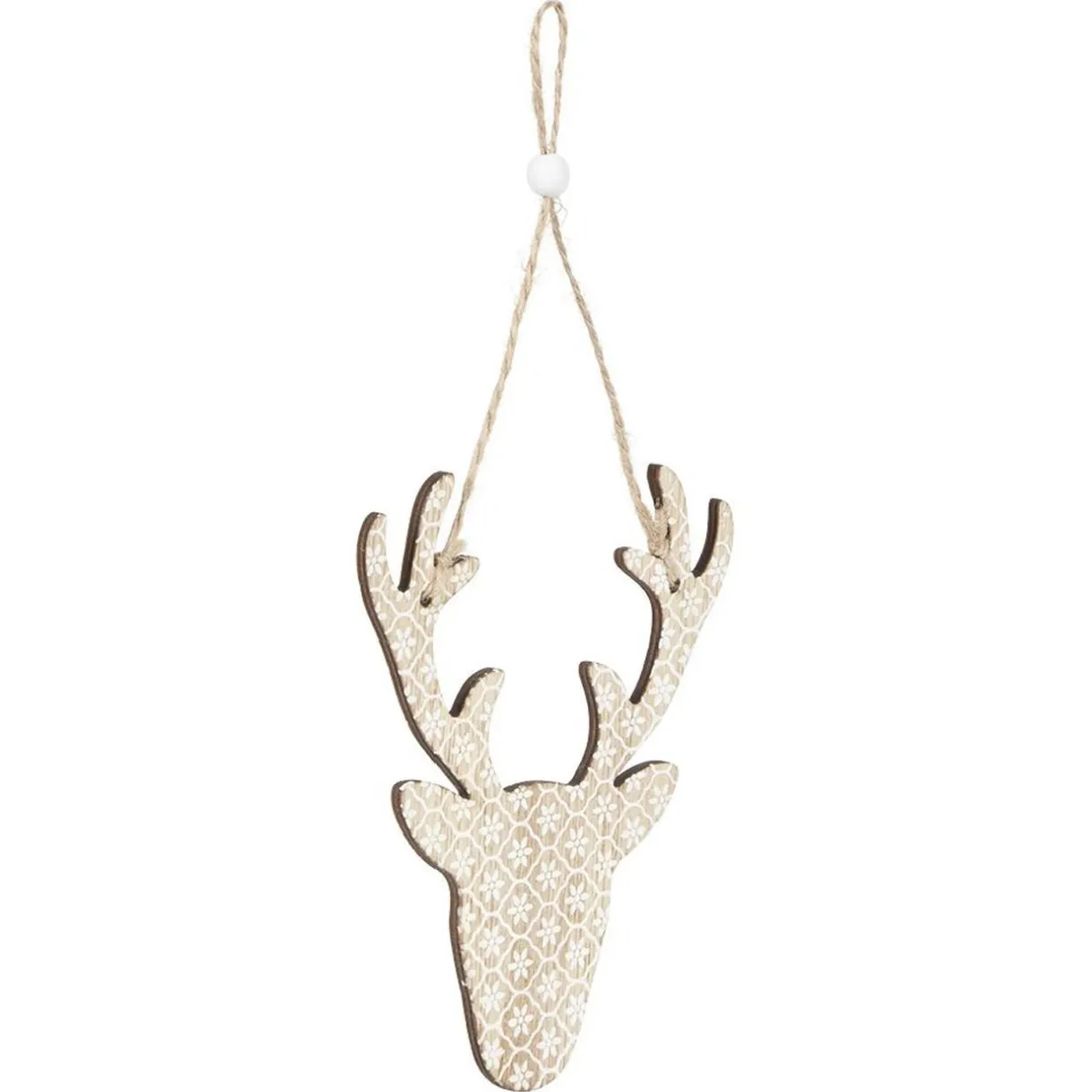 Gifi Décoration de Noël tête de renne en bois à suspendre^ Décoration Sapin