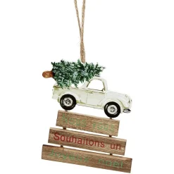 Gifi Décoration de Noël voiture en bois à suspendre^ Décoration Sapin