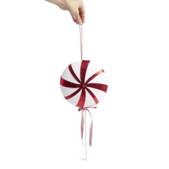 Gifi Décoration de Noël XXL sucette rouge et blanche à paillette H45cm^ Décoration Intérieure De Noël