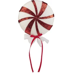 Gifi Décoration de Noël XXL sucette rouge et blanche à paillette H45cm^ Décoration Intérieure De Noël