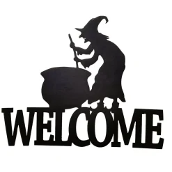 Outlet Gifi Décoration de porte Happy Halloween Welcome suspension feutrine x2