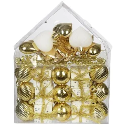 Gifi Décoration de Sapin de Noël Blanc Doré x30^ Décoration Sapin