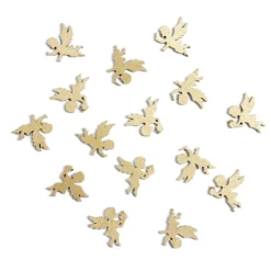 Best Gifi Décoration de table en bois forme ange doré 15 pièces