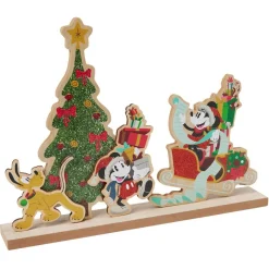 Gifi Décoration Disney à poser Mickey à Noël bois 34x5xH25cm^ Décoration Intérieure De Noël