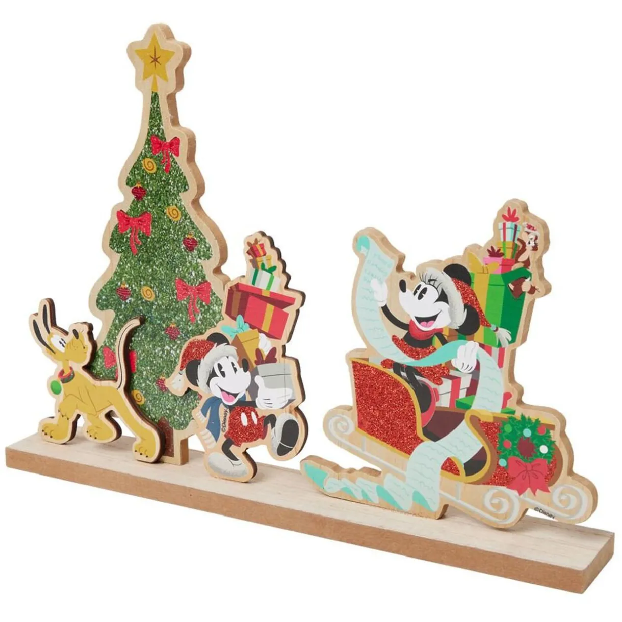 Gifi Décoration Disney à poser Mickey à Noël bois 34x5xH25cm^ Décoration Intérieure De Noël