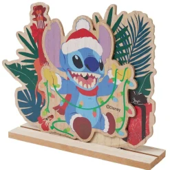 Gifi Décoration Disney à poser Stitch Noël bois L23xH19,5cm^ Décoration Intérieure De Noël