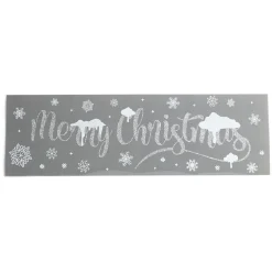 Gifi Décoration fenêtre électrostatique Merry Christmas argenté^ Décoration De Fenêtre