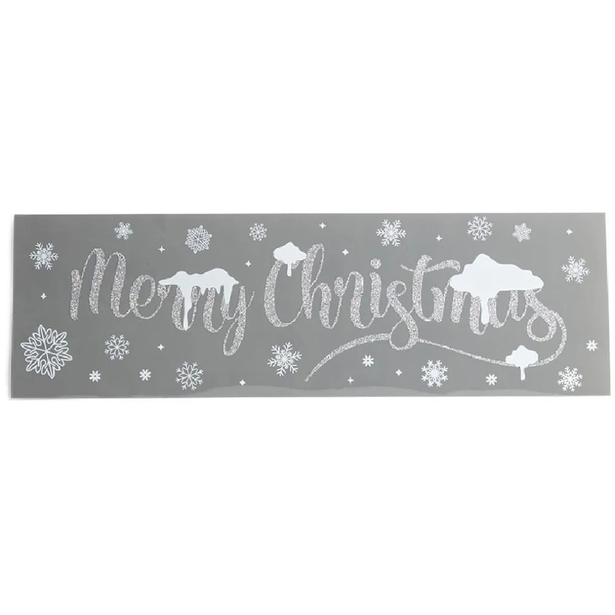 Gifi Décoration fenêtre électrostatique Merry Christmas argenté^ Décoration De Fenêtre
