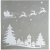 Gifi Décoration fenêtre électrostatique Noël paysage traineau^ Décoration De Fenêtre
