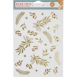 Gifi Décoration fenêtre Noël électrostatique feuille doré^ Décoration De Fenêtre