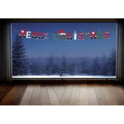 Gifi Décoration fenêtre Noël électrostatique frise Merry Christmas 120x20cm^ Décoration De Fenêtre