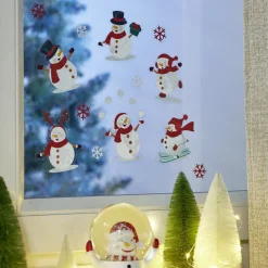 Gifi Décoration fenêtre Noël électrostatique bonhomme de neige ou pain d'épices^ Décoration De Fenêtre