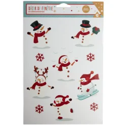Gifi Décoration fenêtre Noël électrostatique bonhomme de neige ou pain d'épices^ Décoration De Fenêtre