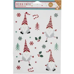 Gifi Décoration fenêtre Noël électrostatique gnome^ Décoration De Fenêtre
