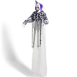 Hot Gifi Décoration Halloween clown suspendu sonore et animé H180cm