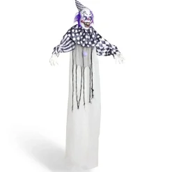 Hot Gifi Décoration Halloween clown suspendu sonore et animé H180cm