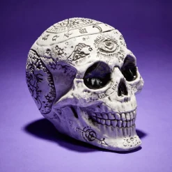 Outlet Gifi Décoration Halloween Spirit tête de mort à poser 15x11xH15cm