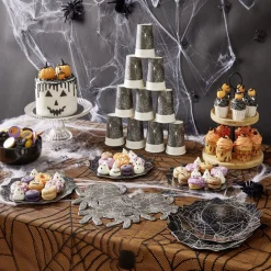 Clearance Gifi Décoration Halloween toile blanche avec 6 araignées
