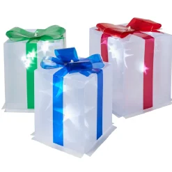 Gifi Décoration électrique en forme de cadeau 36 LED Ø18 cm x3^ Décoration Extérieure De Noël