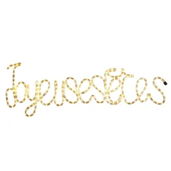 Gifi Décoration lumineuse Joyeuses fêtes 144 LED blanc chaud L98xH26cm^ Décoration Extérieure De Noël