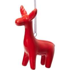 Gifi Décoration lumineuse Père Noël cerf sapin porcelaine rouge et blanc x4^ Décoration Intérieure De Noël