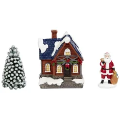 Gifi Décoration maison lumineuse 4LED avec père Noël et sapin^ Décoration Intérieure De Noël