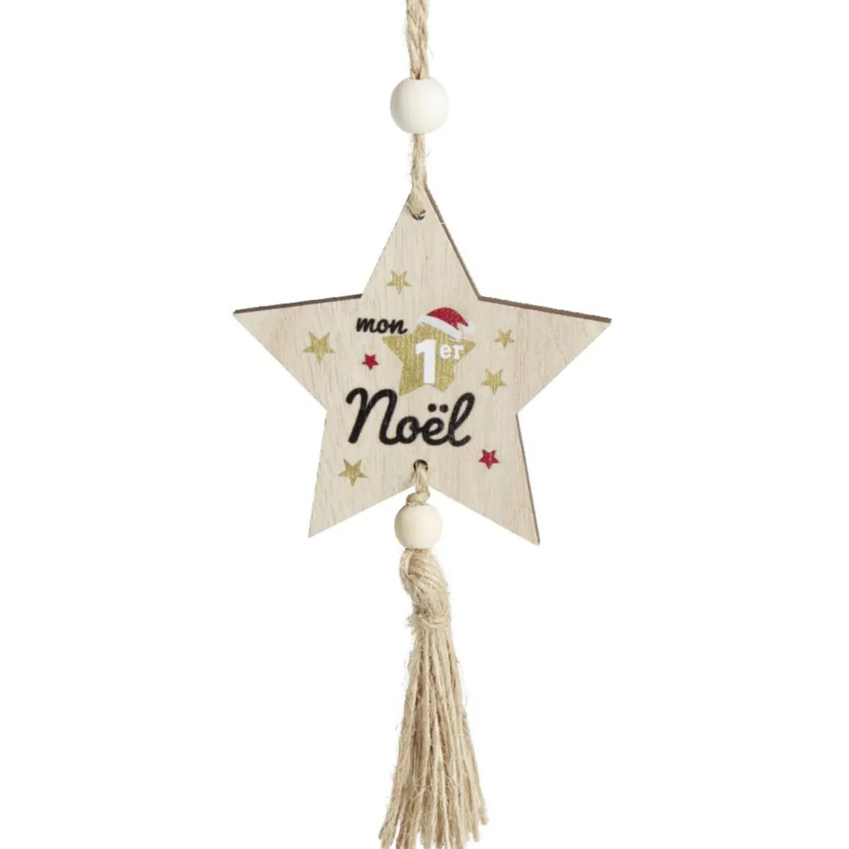 Hot Gifi Décoration "Mon 1er Noël" à suspendre en bois H15cm - 2 modèles