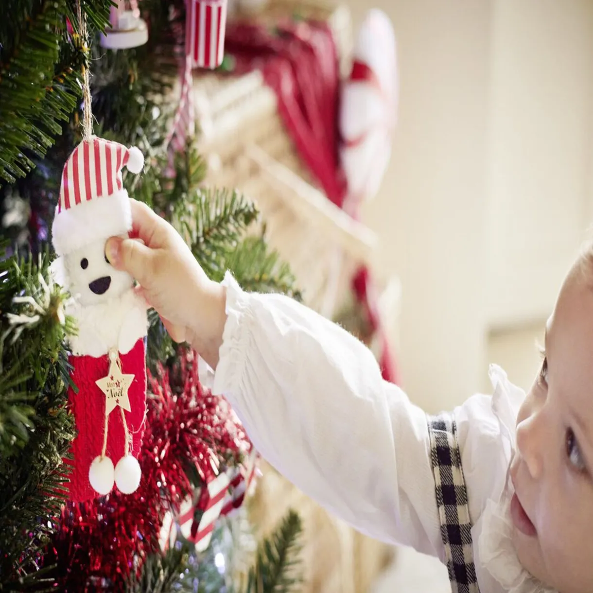 Sale Gifi Décoration "Mon 1er Noël" à suspendre en bois chiffre 1 rouge H10cm