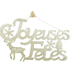 Gifi Décoration murale Joyeuses Fêtes pailleté doré^ Décoration Intérieure De Noël