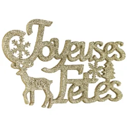 Gifi Décoration murale lettrage doré pailleté^ Décoration Intérieure De Noël