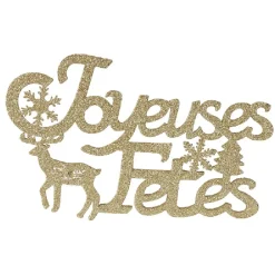 Gifi Décoration murale lettrage doré pailleté^ Décoration Intérieure De Noël