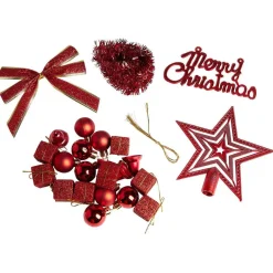 Outlet Gifi Décoration Noël paillette x24 - argenté/doré/rouge