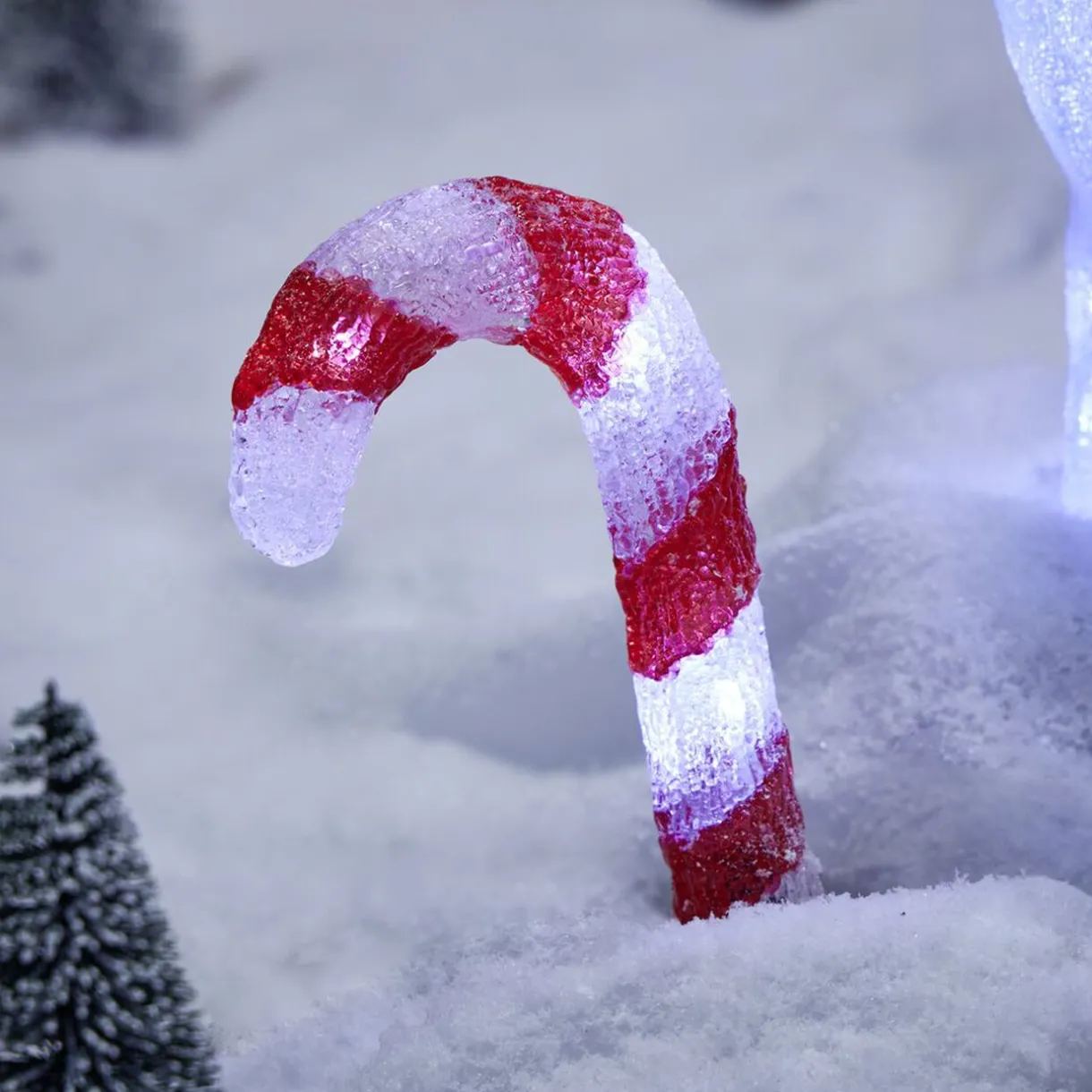 Gifi Décoration Noël sucre d'orge à planter LED H27cm^ Décoration Extérieure De Noël