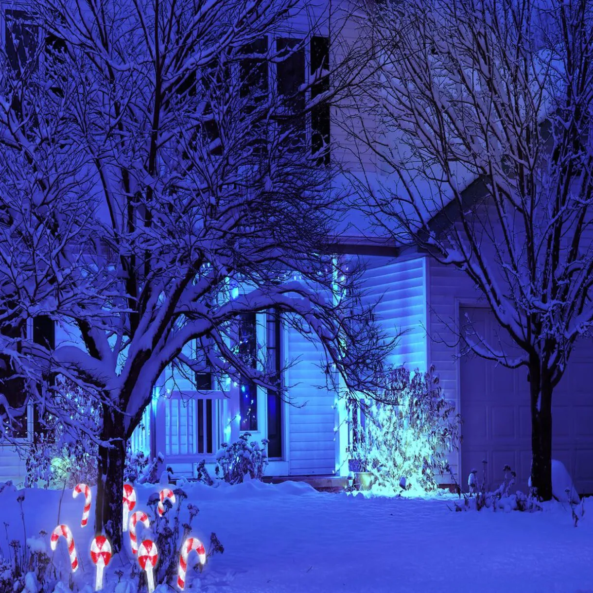 Gifi Décoration Noël sucre d'orge à planter LED H27cm^ Décoration Extérieure De Noël