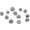 Clearance Gifi Décoration Pomme de pin argent à poser x 12
