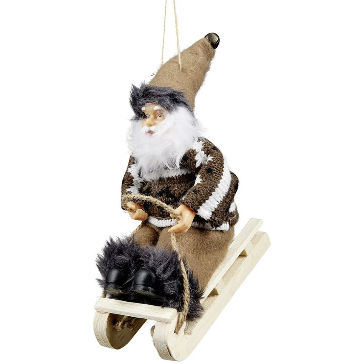 Gifi Décoration Père Noël sur luge H13 cm^ Décoration Intérieure De Noël