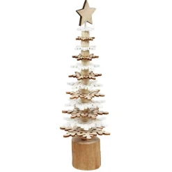 Gifi Décoration sapin à poser bois H25 cm^ Décoration Intérieure De Noël