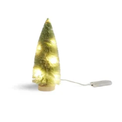 Gifi Décoration sapin blanc lumineux LED à piles H16cm^ Décoration Intérieure De Noël