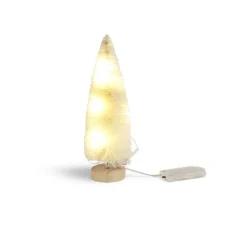 Gifi Décoration sapin blanc lumineux LED à piles H16cm^ Décoration Intérieure De Noël