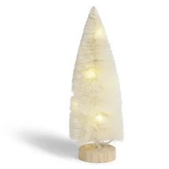 Gifi Décoration sapin blanc lumineux LED blanc chaud H24cm à piles^ Décoration Intérieure De Noël