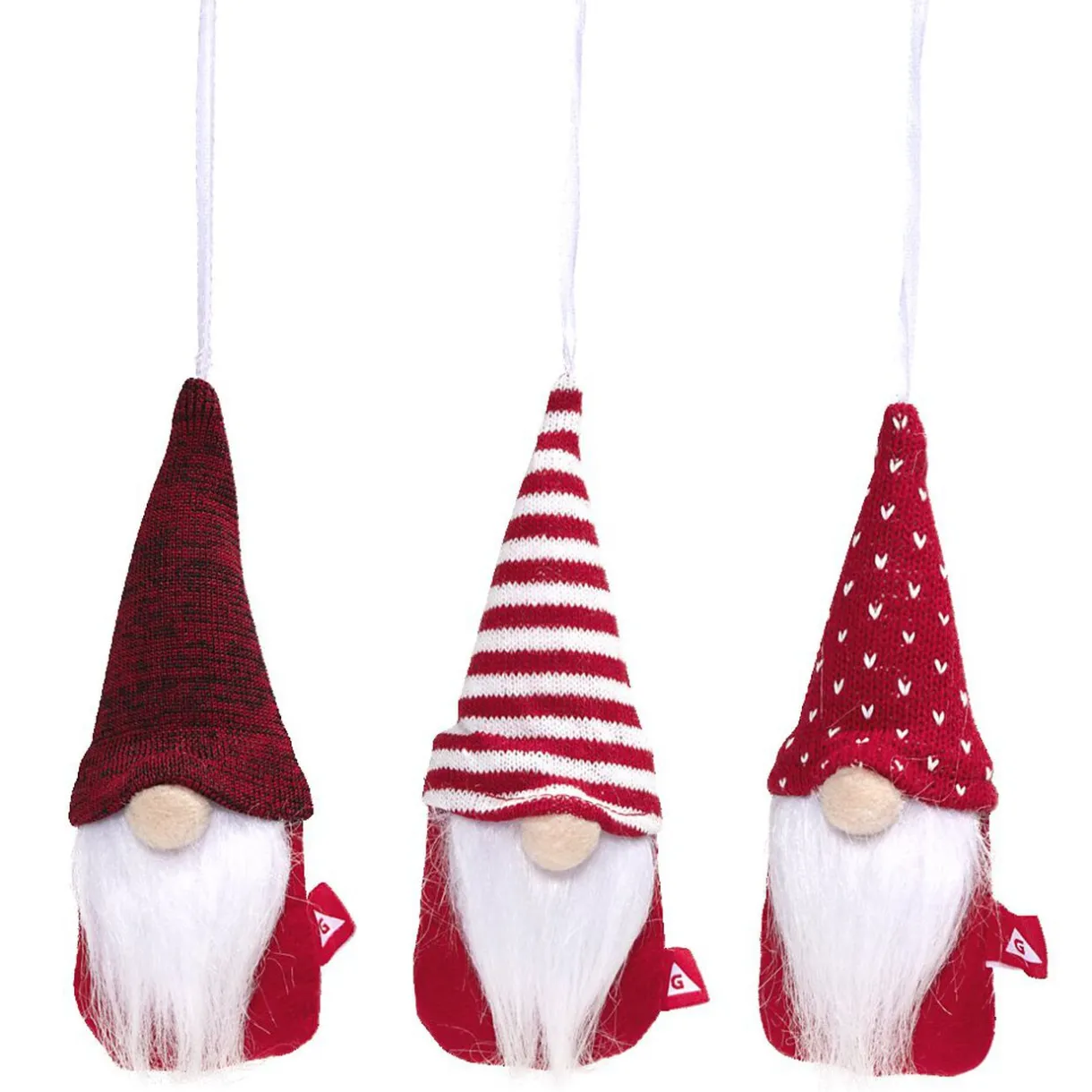Gifi Décoration sapin de Noël gnome x3 à suspendre - 3 modèles^ Décoration Sapin