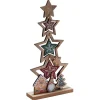 Gifi Décoration sapin en bois forme étoile avec gnome 12xH26cm^ Décoration Intérieure De Noël