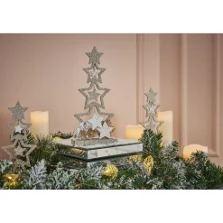 Gifi Décoration sapin en bois forme étoile pailleté doré 12xH26cm^ Décoration Intérieure De Noël
