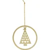 Gifi Décoration sapin en métal doré à suspendre^ Décoration Sapin
