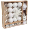 Gifi Décoration sapin Noël blanc et argenté x40^ Décoration Sapin