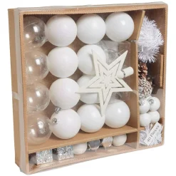 Gifi Décoration sapin Noël blanc et argenté x40^ Décoration Sapin