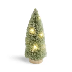 Gifi Décoration sapin vert lumineux LED blanc chaud H24cm à piles^ Décoration Intérieure De Noël