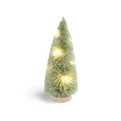 Gifi Décoration sapin vert lumineux LED blanc chaud H16cm à piles^ Décoration Intérieure De Noël